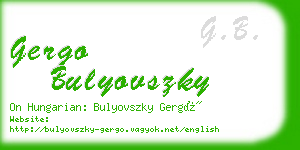 gergo bulyovszky business card
